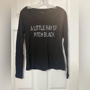 Black Long Sleeve Graphic Tee, M (8-10), NWOT